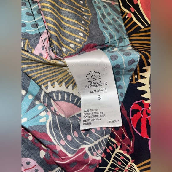 Farm Rio Mix Sea Shell Puff Sleeve Mini Dress - Picture 9 of 10